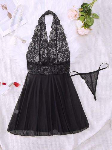 Sexy Women's Lingerie Set Slip Dress Babydoll Lace Underwear Sleepwear Nightwear - Picture 28 of 38