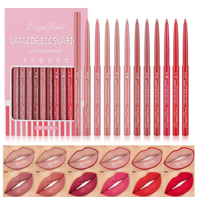 12 Stück Lipliner Combo,Lip Plumper Und Lang Anhaltende Wasserdicht, Antihaftbes