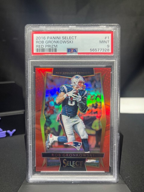 2016 Panini Select #1 Rob Gronkowski Red Prizm PSA 9 #/99