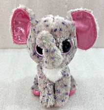 Ty SPECKS Elephant polka dotted gray pink 7" beanie boos plush 2015