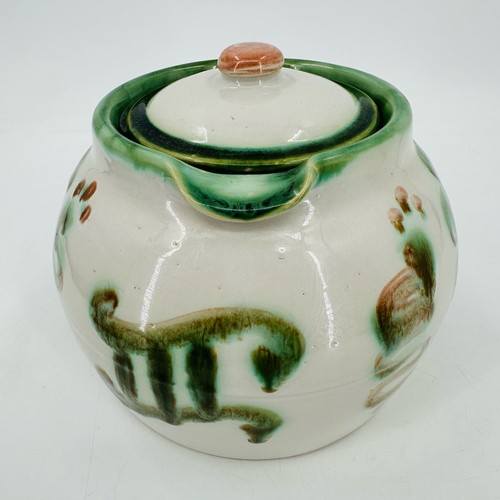 MA Hadley Pottery Green Pear and Grapes Teapot Pitcher Bean Pot Large w/ Lid VTG - Bild 3 von 14