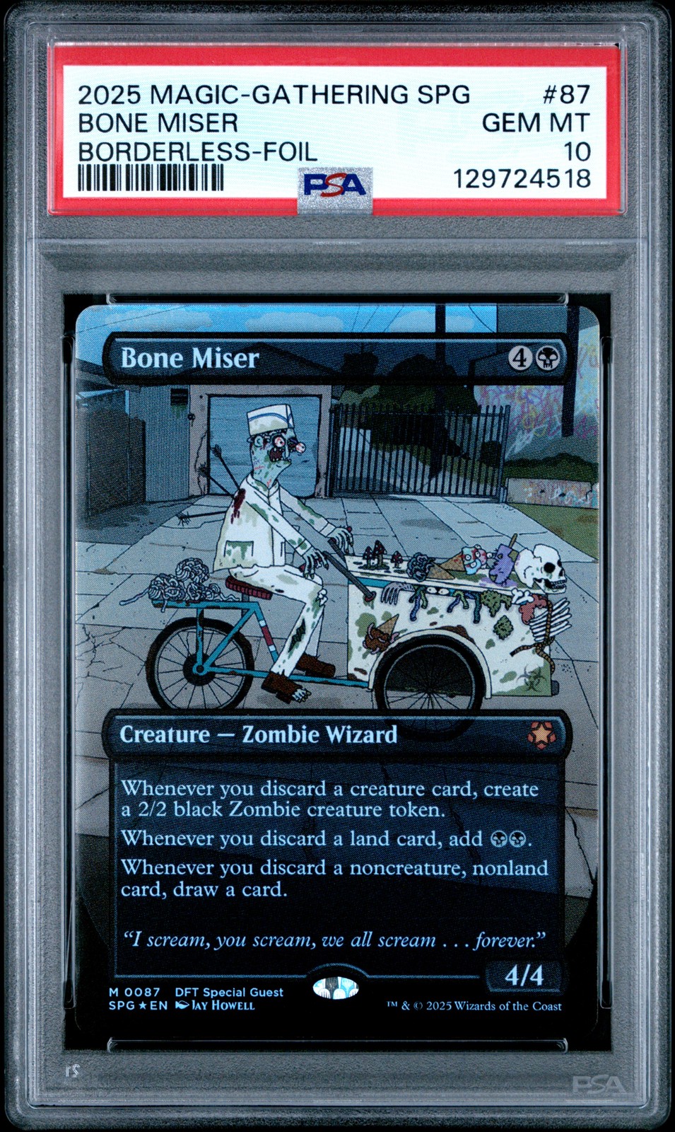 2025 MTG AETHERDRIFT SPECIAL GUESTS BORDERLESS-FOIL #0087 BONE MISER PSA 10
