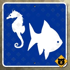 Quebec aquarium service attraction marker highway road street sign 2005 16x16