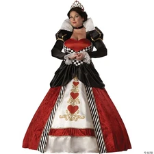 InCharacter Costumes, LLC Women's Queen Of Hearts Costume, Red/White/Black,