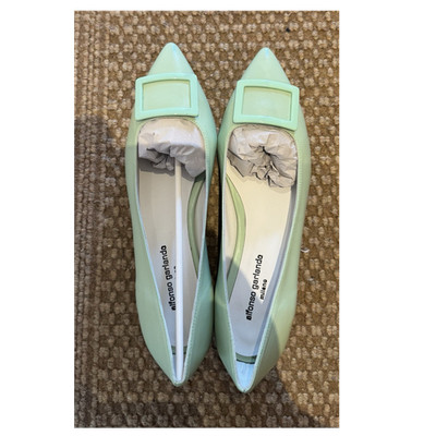 Alfonso Garlando Damen Halbschuhe Leder mintgrün Schnalle EU 42 Slip-On