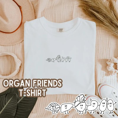Organ Friends Comfort Tee Funny Medical Student Gift Shirt Anatomy