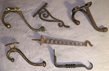 Great Lot 6 Large Antique Metal Wall Hooks All Different Designs