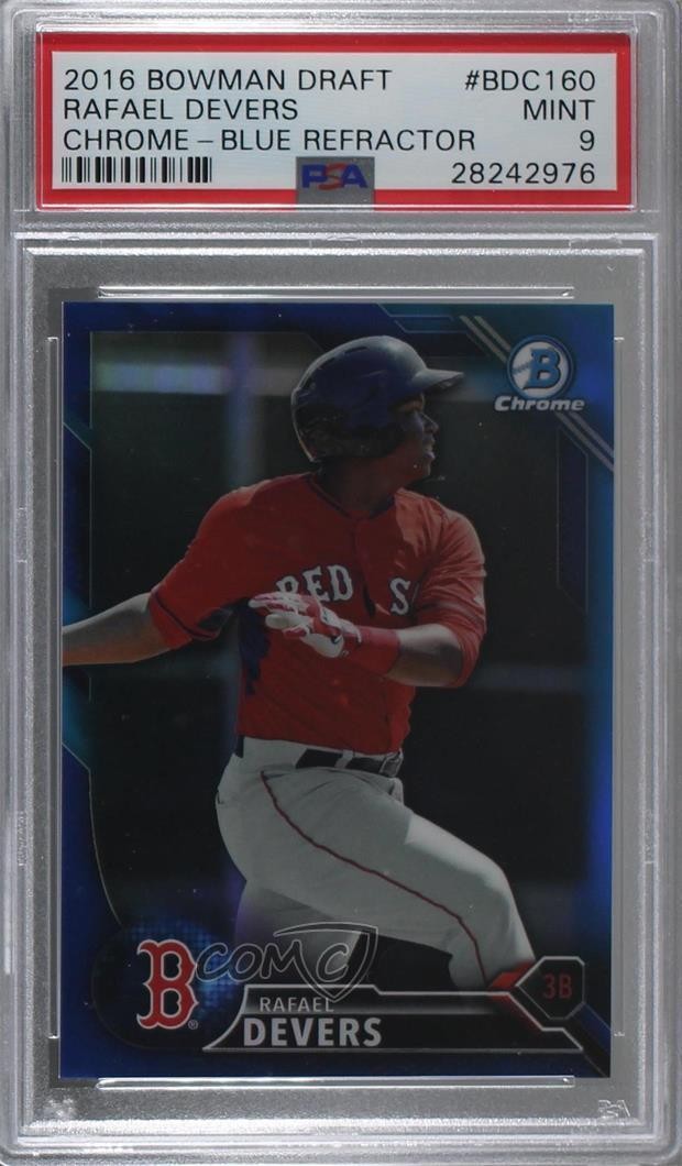 2016 Bowman BOWMAN DRAFT Blue Refractor #BDC160 Rafael Devers front
