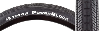 Tioga PowerBlock Tire - 20 x 2.1, Clincher, Wire, Black, 60tpi