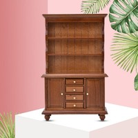 () 1:12 Mini MöBel Puppenhaus Drei Schichten Holz BüCherregal Schrank Ak