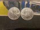 TWO 2015 US American Silver Eagle Coin 1 Troy Oz .999 Fine Silver Uncirculated
