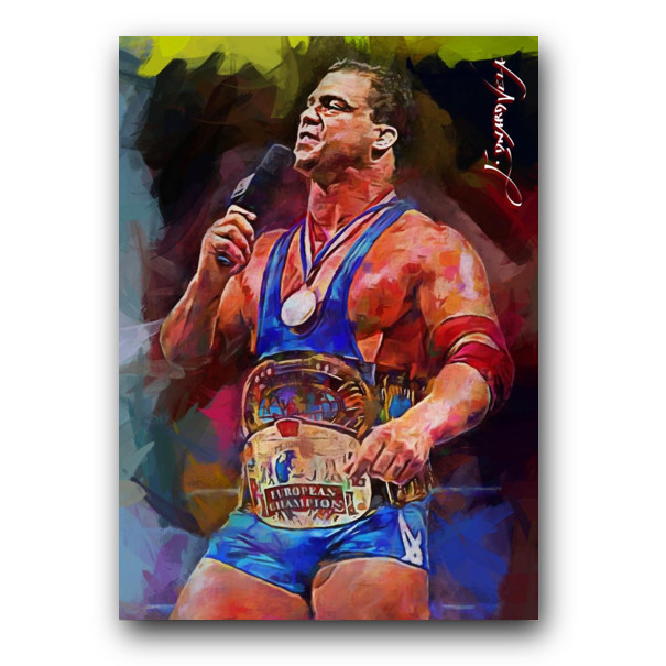 Kurt Angle Art Card Limited 15/50 Edward Vela Signed (Wrestling -)