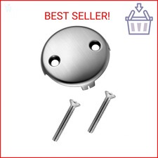 Universal Bathtub Drain Two Hole Overflow Faceplate with Two Matching Screws, St