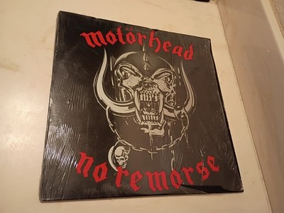 MOTORHEAD NO REMORSE 2LP 1984 BRONZE W/SHRINK, LYRICS & BRONZE AD METAL