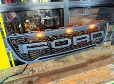 Grille For FORD F150 F-150 1999-2003 W/ letters & Led Raptor Style Upgrade Grill