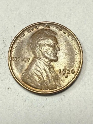 * 1936-S LINCOLN CENT- AU+  (UPGRADE THAT SPOT IN YOUR SET)  PRICED TO SELL *
