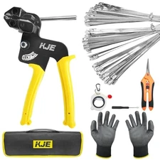 160PCS Stainless Steel Cable Tie Gun Kit for Marine, Automotive, Fencing