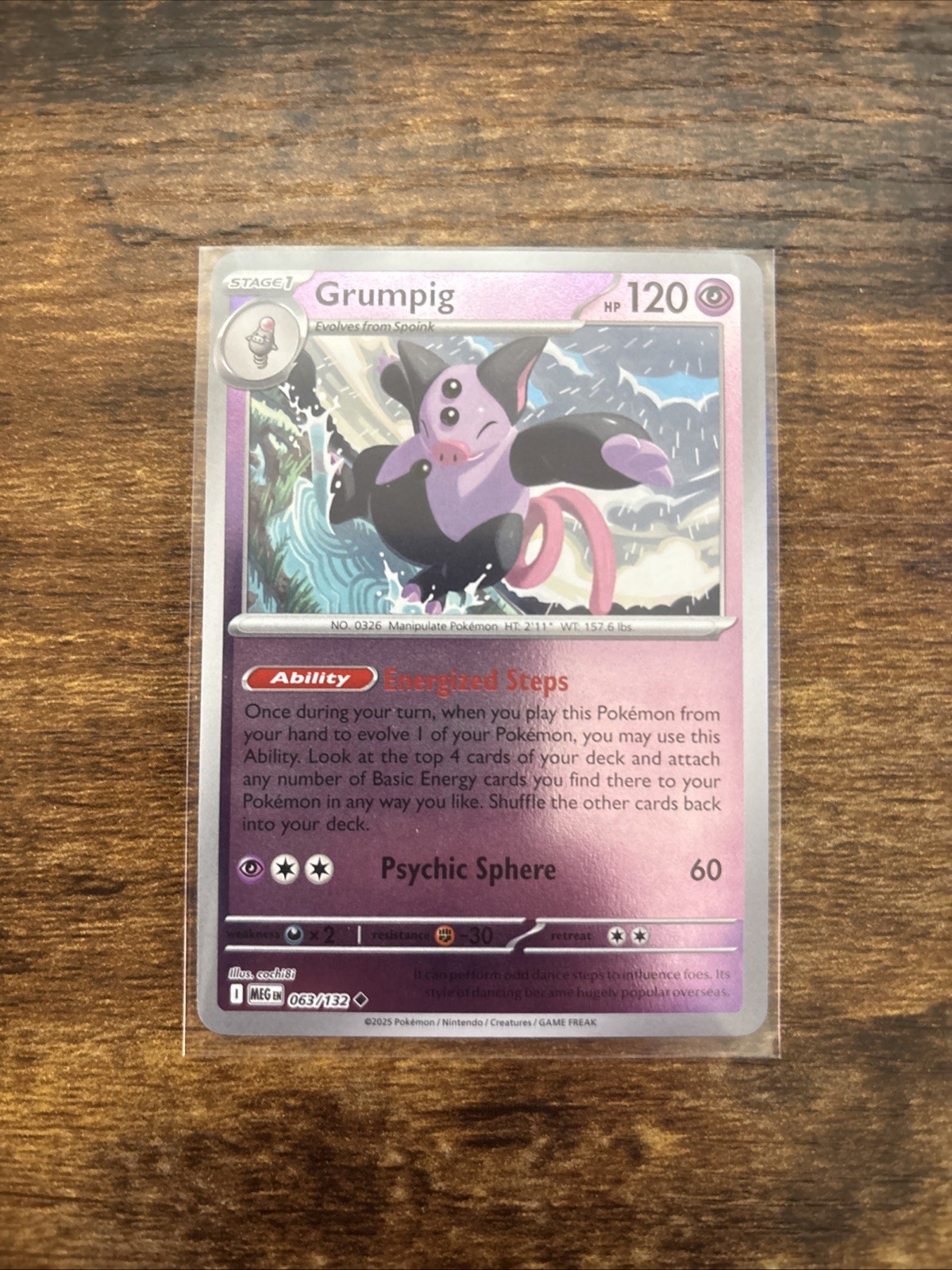 Grumpig 063/132 Reverse Holo Mega Evolution Pokémon TCG