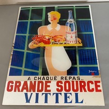 BEAU MIROIR PUBLICITAIRE 1970 "GRANDE SOURCE VITTEL" DESSIN bellenger