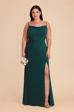 Birdy Grey Ash Dress Bridesmaid Formal Extra Large Emerald Green High Slit