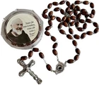 St. Padre Pio Relic Rosary Blessed By Pope Leo XIV w/ 2nd Class Relic