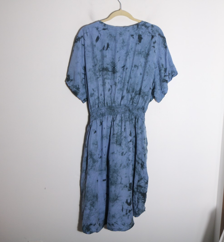 Cloth & Stone Anthropologie Tie Dye Tie Waist Mini Dress Womens 3X Blue Boho - Photo 5/5