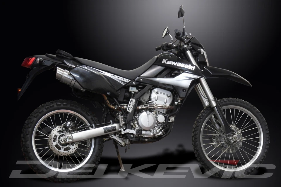 Delkevic 一脚蹬排气带 8 英寸圆形不锈钢消声器适用于 KLX300 — 第 4/4 张图片