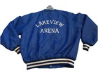 Vintage Blue Lakeview Arena Marquette MI Snap Closure Quilted Jacket Men XL