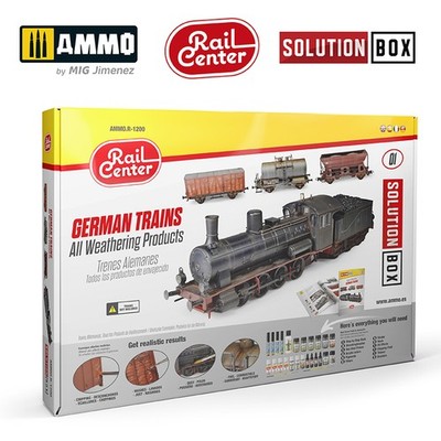 AMMO Rail Center Solution Box 01 GERMAN TRAINS Weathering 26 Teile mit Anleitung