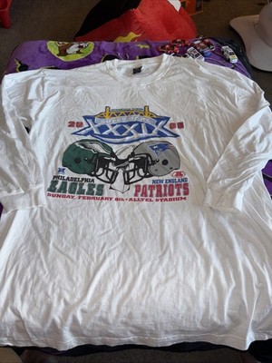 Vtg 2005 Super Bowl 39 XXXIX Eagles Vs. Patriots Men s 5XL Long Sleeve Shirt