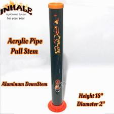 INHALE®️ 2x18" LONG STRAIGHT ACRYLIC HOOKAH WATER PIPE PULL STEM MADE IN USA