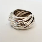 Vintage Sterling  Silver  19-Band Interlocking Rolling Ring – Size 8