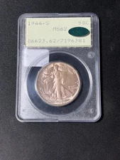 1944-S PCGS MS62 CAC Rattler - Walking Liberty Half - Old Green Holder