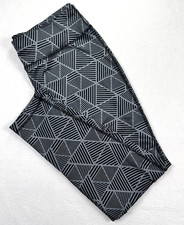 Danskin NOW Women's Dri-More Activewear Leggings black/grey design Sz L 12-14