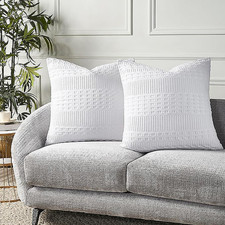 VHC Brands Waffle Weave White Pillow Cover Set of 2 24Lx24W