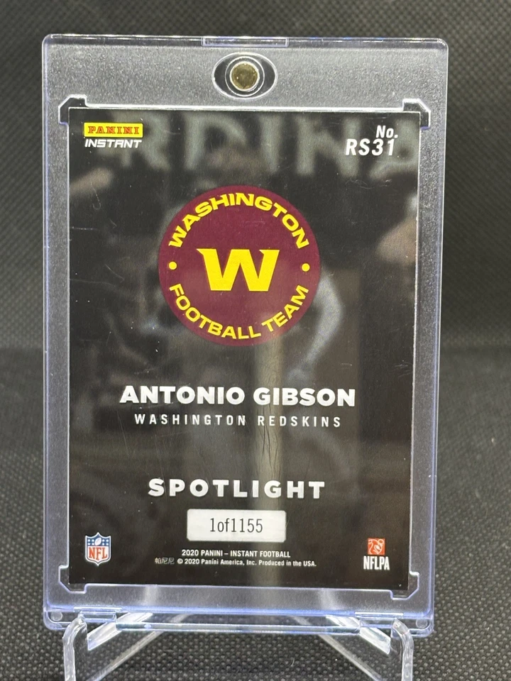 2020 Panini Instant Rookie Spotlight RC Antonio Gibson /1155 - Image 2 of 2