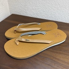 New KuaiLu Women's Flip Flops Sandals Sz 8.5 Tan Brown Foam Thong Yoga Beach