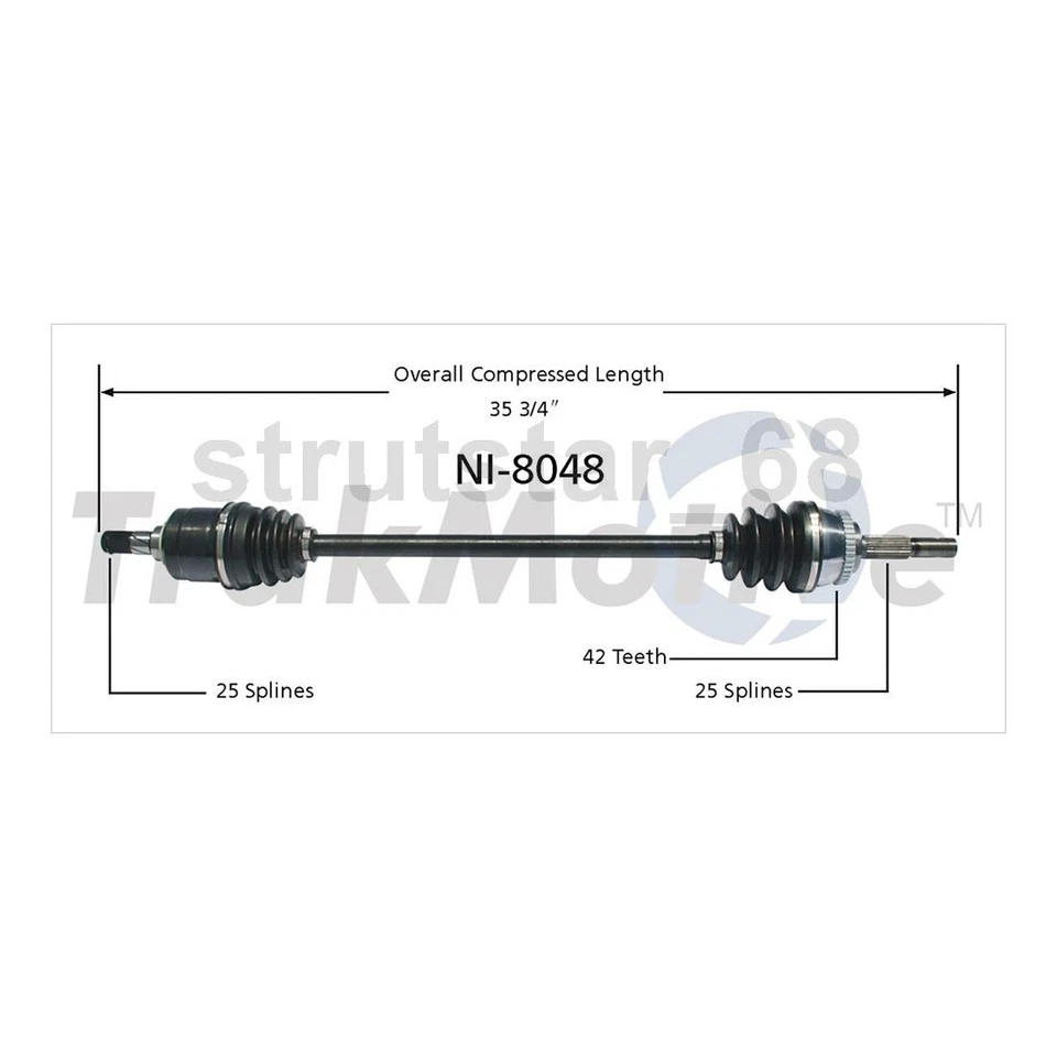 TrakMotive CV Axle Shaft 2pcs Front Left Front Right Fits Nissan 200SX 1995-1998 - Image 2 of 3