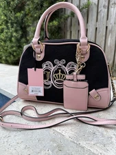 JUICY COUTURE JUICY LOVERS CLUB BOWLER SATCHEL CROSSBODY BAG W CREDIT CARD CASE