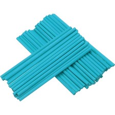 50Pcs Wooden Dowel Rods, 1/5" x 5.9" Unfinished Craft Rod Sticks,Blue