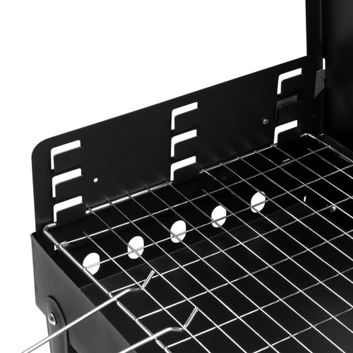 Hochwertiger Profi 44*27*7cm Tragbarer Quadratischer Holzkohlegrill Schwarz - Bild 19 von 20