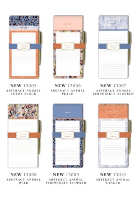 Lady Jayne E2 Abstract Animals List Pad & Pen 100 Sheets 4 x 8.5 in - Choose ...