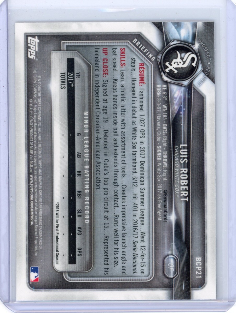 2018 Bowman Chrome Luis Robert 1st Bowman - Chicago White