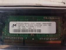 Micron PC3-8500 1 GB SO-DIMM 1066 MHz DDR3 Memory MT8JSF12864HZ-1G1D1 