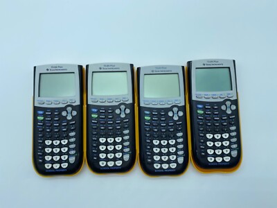 Lot of 4 Texas Instruments TI-84 Plus Graphing Calculator Yellow  0R2840104