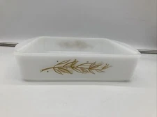 MID CENTURY GLASBAKE GLASS 3QT J-247 Casserole Baking Dish Golden Wheat