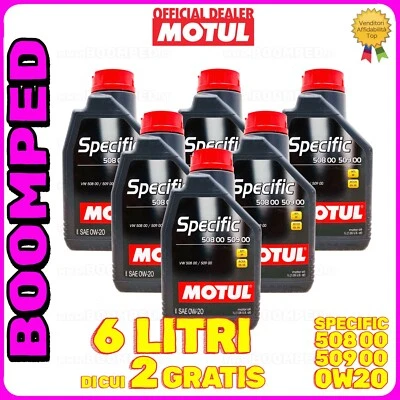 6 LITRI olio motore MOTUL SPECIFIC 0w20 VW 508 00 509 00 C5 PORSCHE C20 06MO65