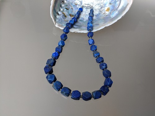 Diseño de Joyería Penina: Cadena con lapislázuli y hematita 45cm #05 - Imagen 2 de 3