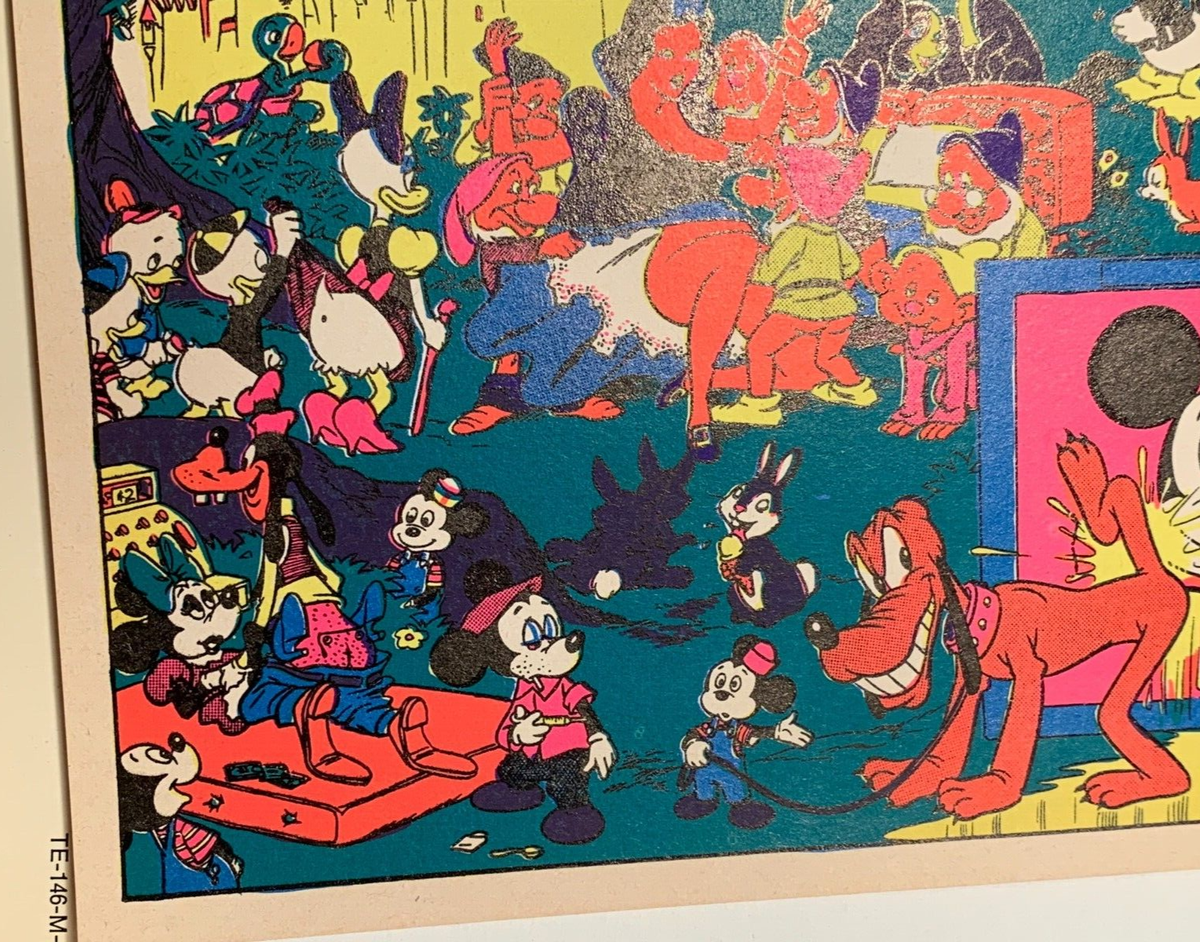 DISNEY AFTER DARK VINTAGE 1969 BLACKLIGHT HEADSHOP POSTCARD By