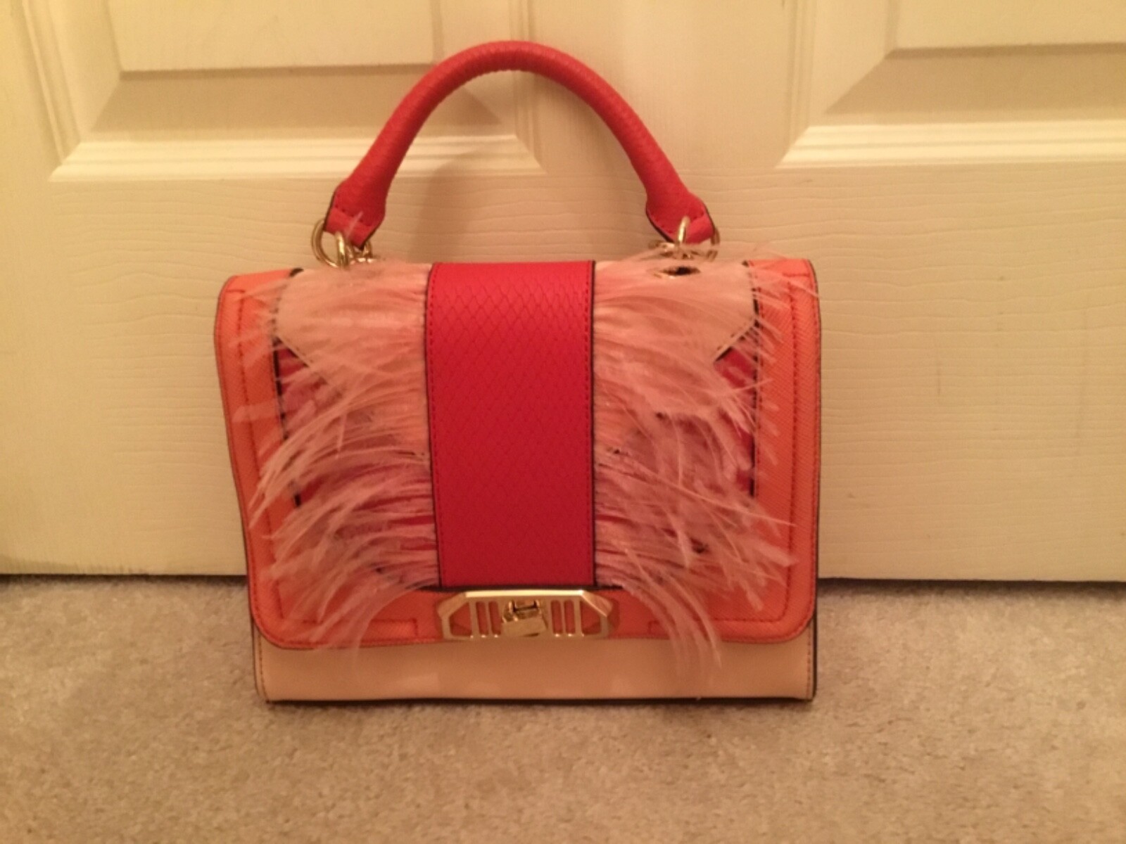 ALDO PINK FEATHER HANDBAG OMBRÉ COLORS* eBay